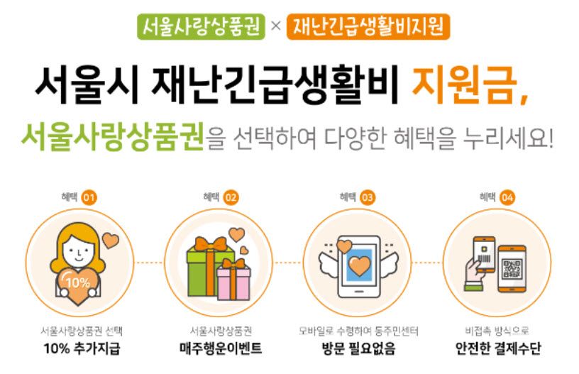 서울시 재난 긴급 생활비 신청 자격 (중위소득 100% 이하)