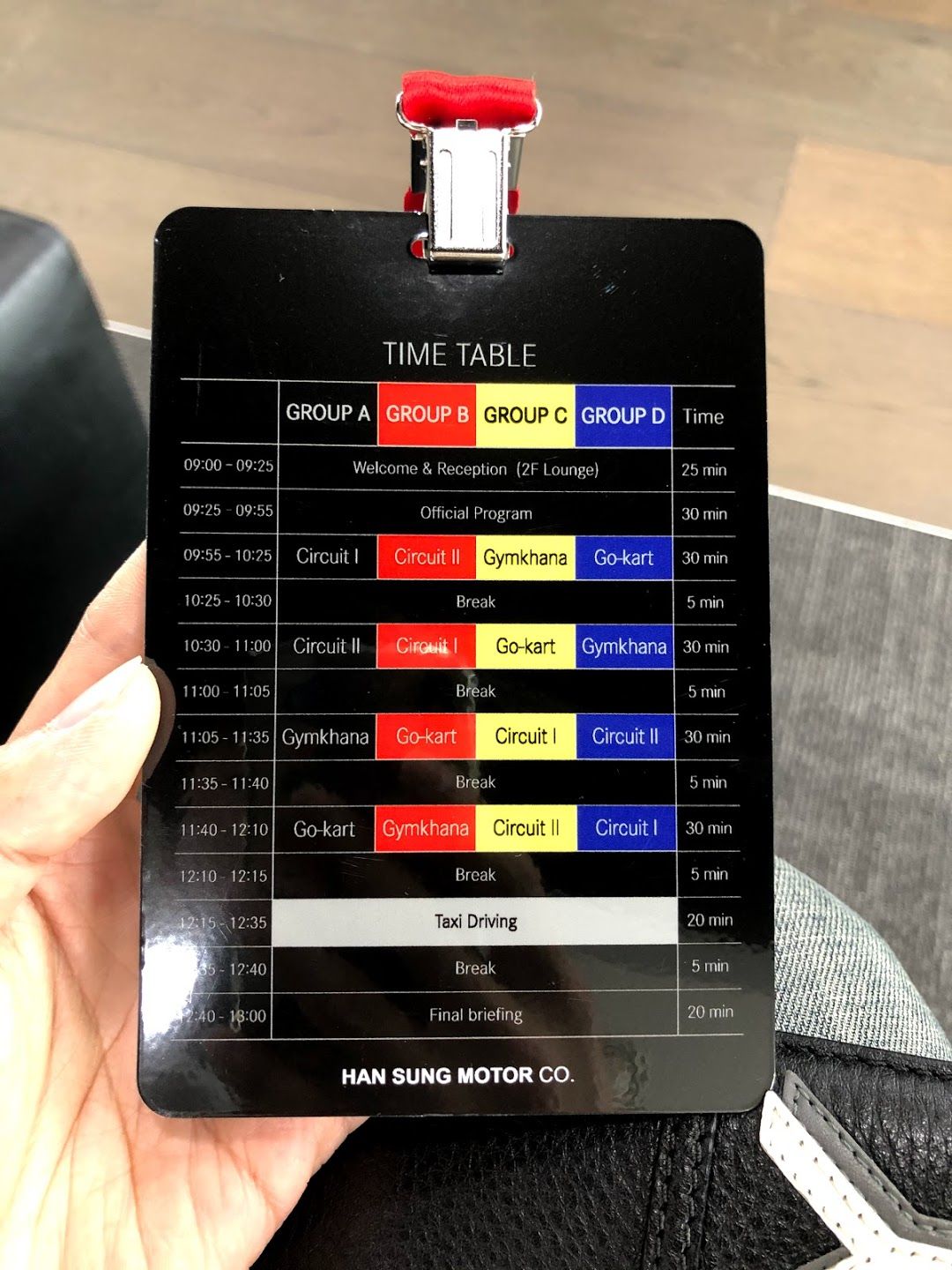 AMG playground Time Table