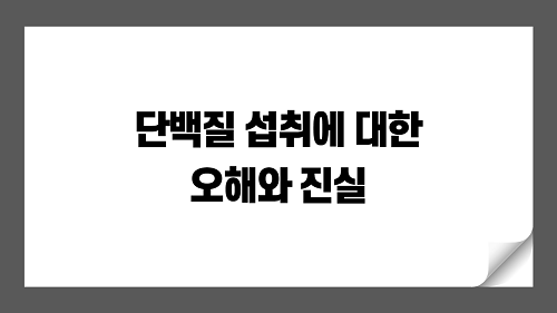 단백질 섭취에 대한 오해와 진실