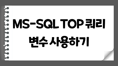 MSSQL SELECT TOP 변수 사용하기