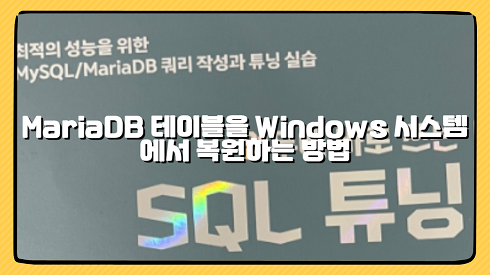 MariaDB 테이블을 Windows 시스템에서 복원하는 방법