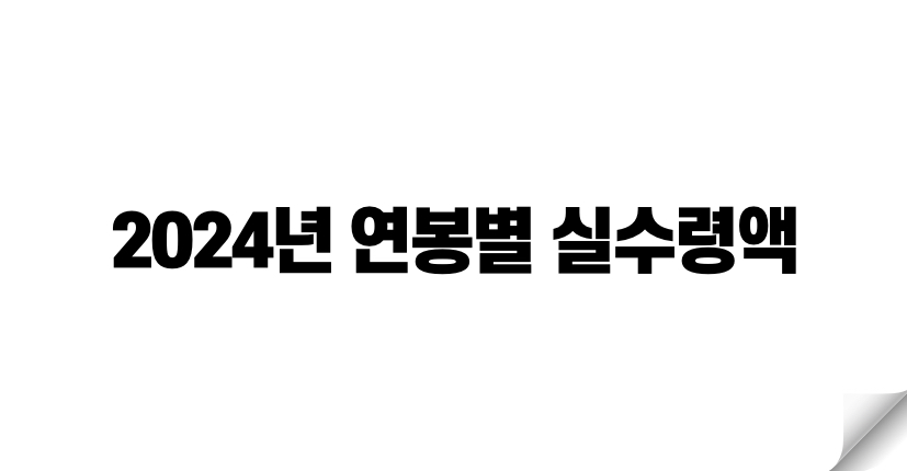 2024년 연봉별 실수령액 알아보기