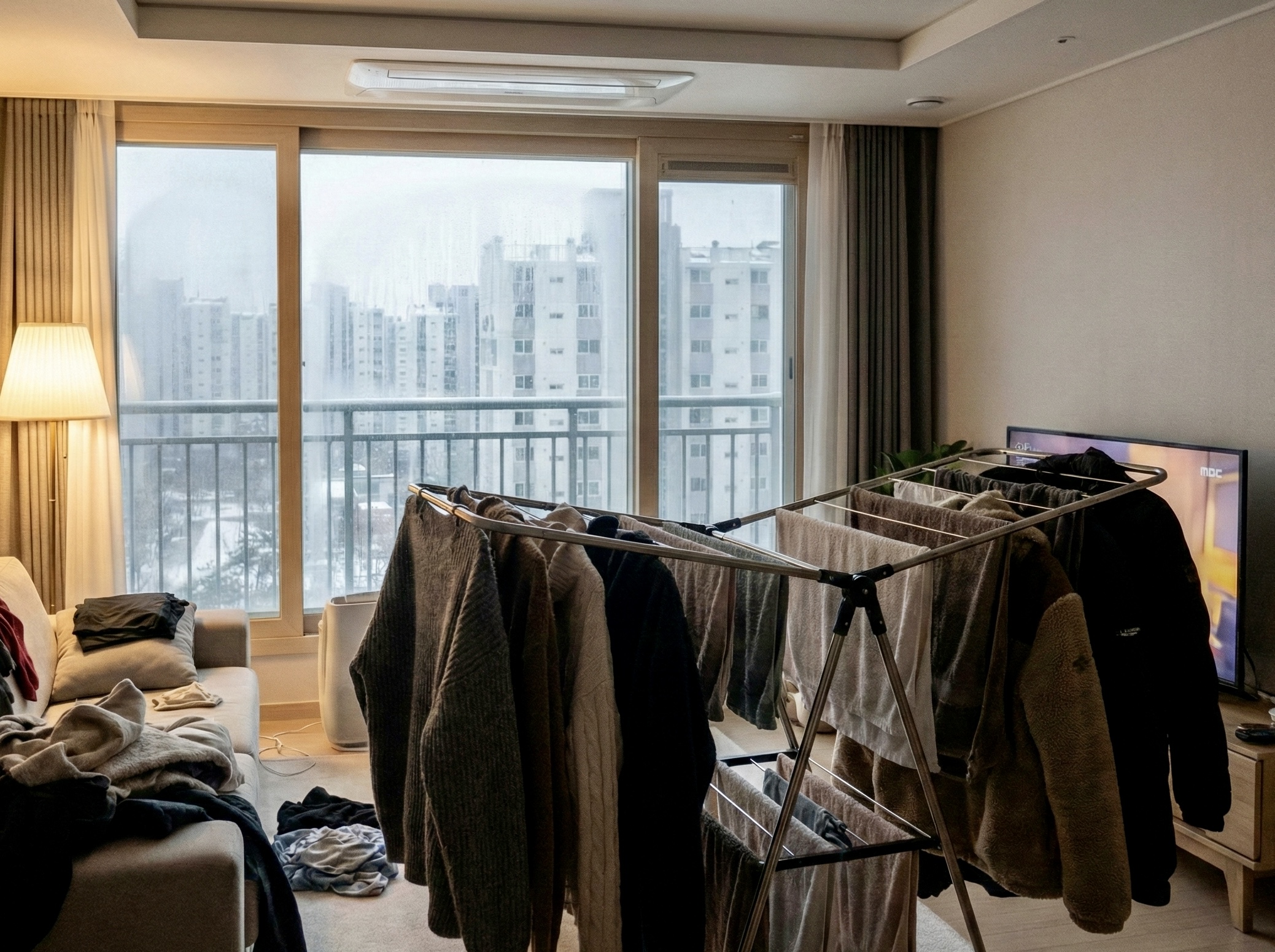 겨울에 빨래가 안 마르는 이유