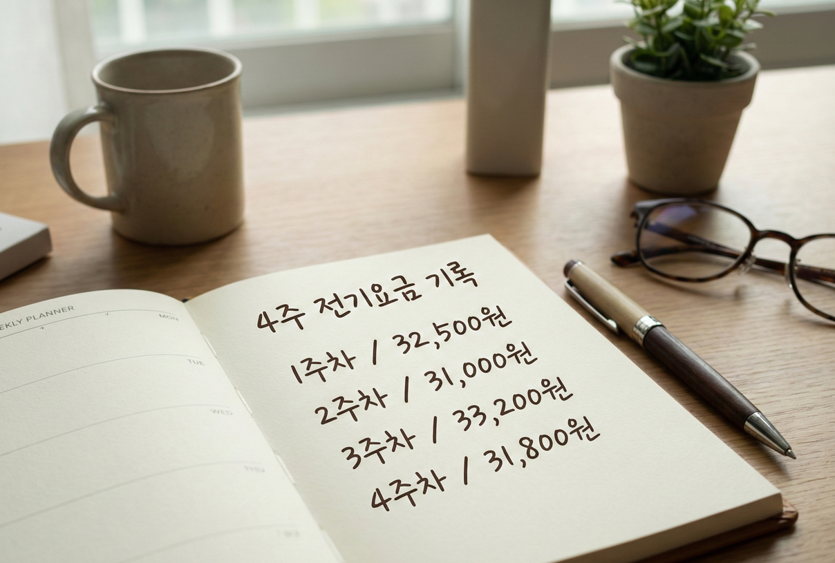 4주 전기요금 기록