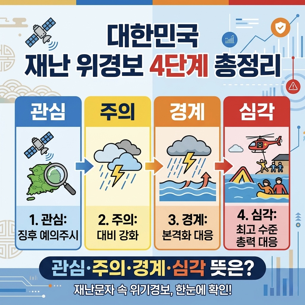 대한민국 재난 위기경보 4단계 총정리, 관심·주의·경계·심각 뜻 쉽게 설명