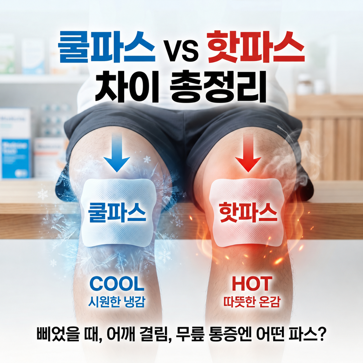 쿨파스 vs 핫파스 차이 총정리｜삐었을 때, 어깨 결림, 무릎 통증엔 어떤 파스?