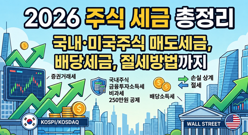 2026 주식 세금 총정리｜국내주식·미국주식 매도세금, 배당세금, 절세방법까지