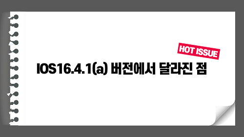 애플 보안 업데이트 아이폰, 아이패드, 맥OS, IOS16.4.1(a) 중요한 버그 수정 및 보안 업데이트